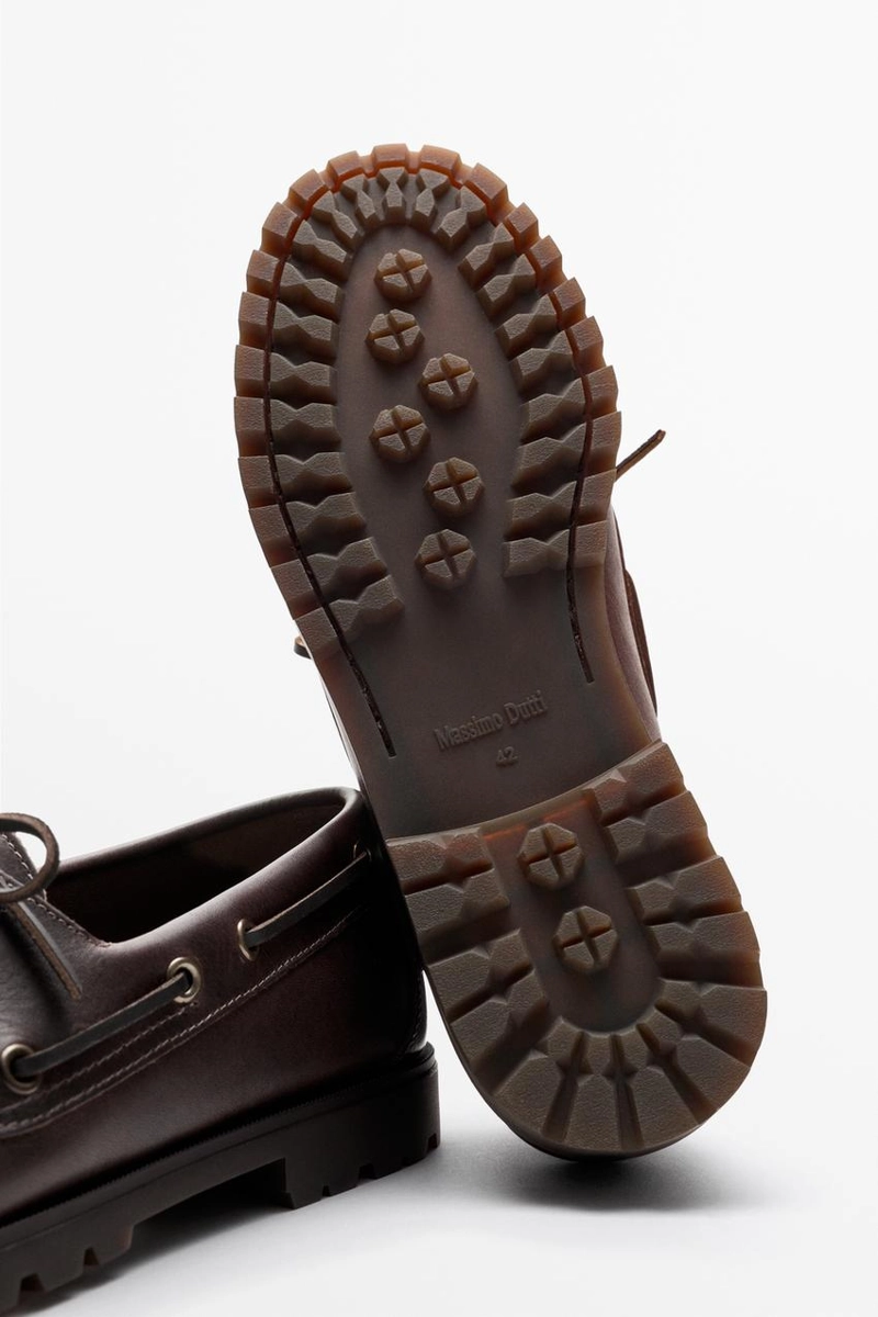 Мокасины из кожи наппа в морском стиле