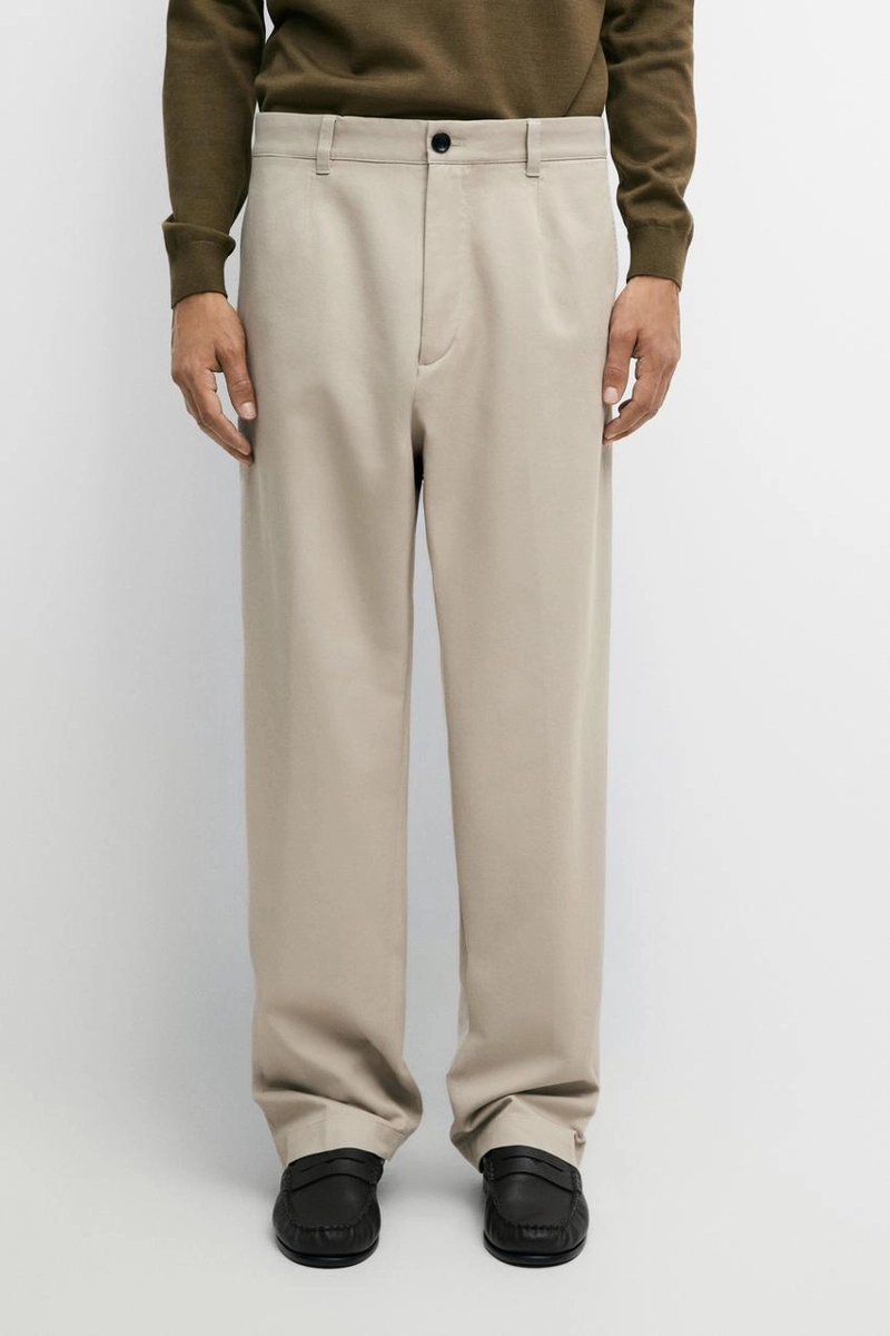 Брюки barrel fit с защипами