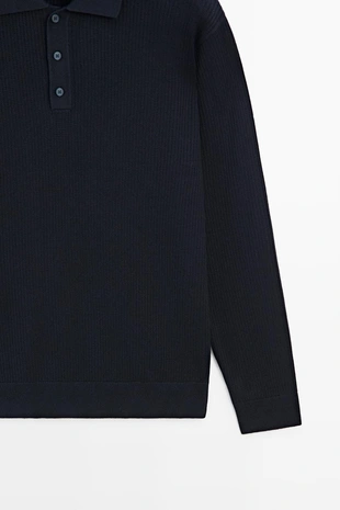 Джемпер-поло с деталями на пуговицах- Заказать в России