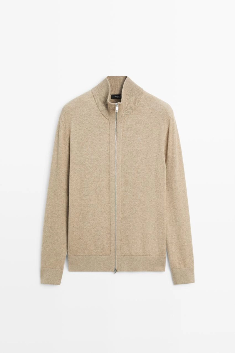 Кардиган из смеси шерсти с застежкой-молнией