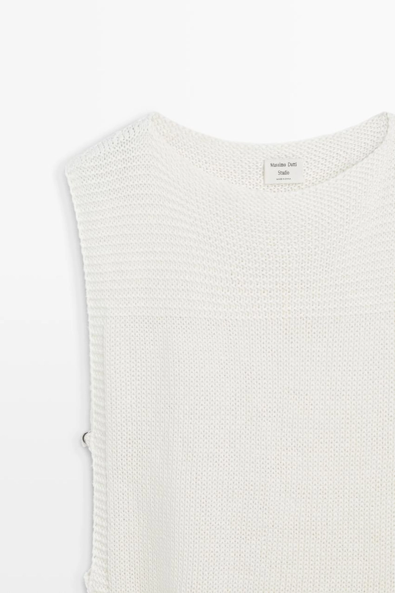 Топ с бахромой из трикотажа massimo dutti