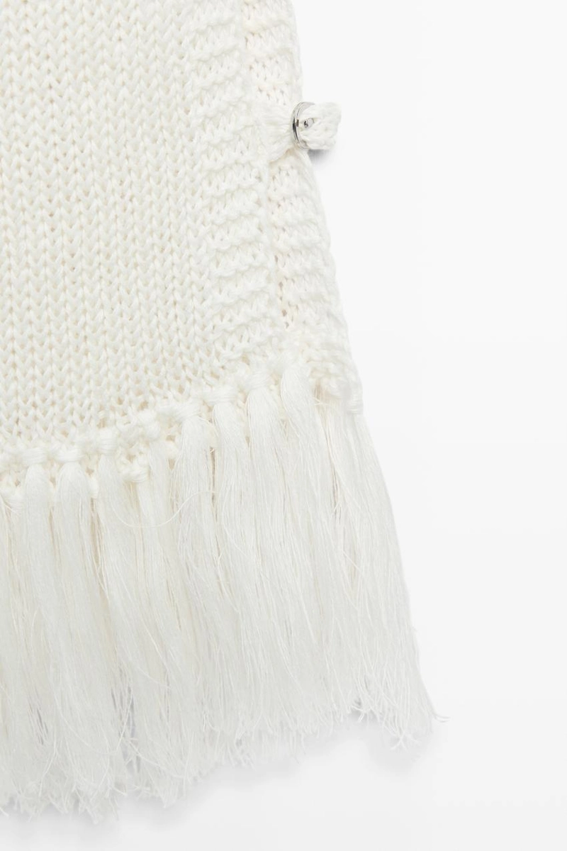 Топ с бахромой из трикотажа massimo dutti