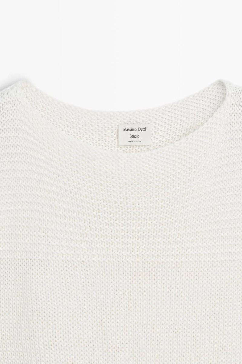 Топ с бахромой из трикотажа massimo dutti