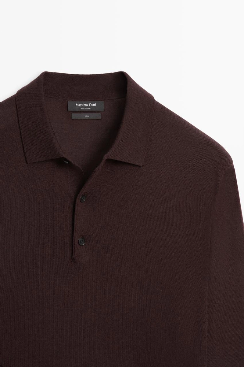 Поло-свитер из 100% мериносовой шерсти