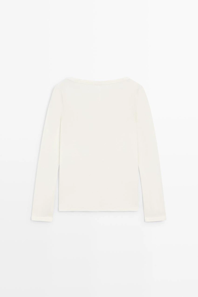 Футболка с длинным рукавом и лодочкой massimo dutti