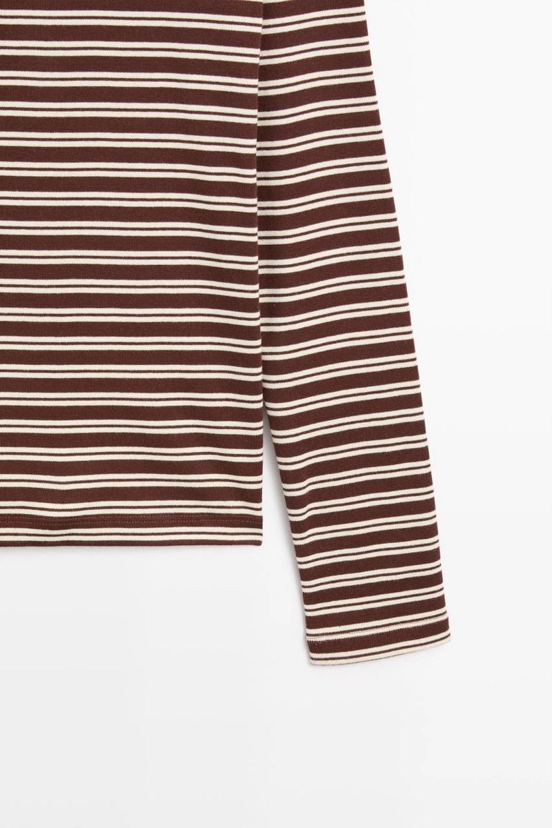 Футболка в полоску из 100% хлопка massimo dutti