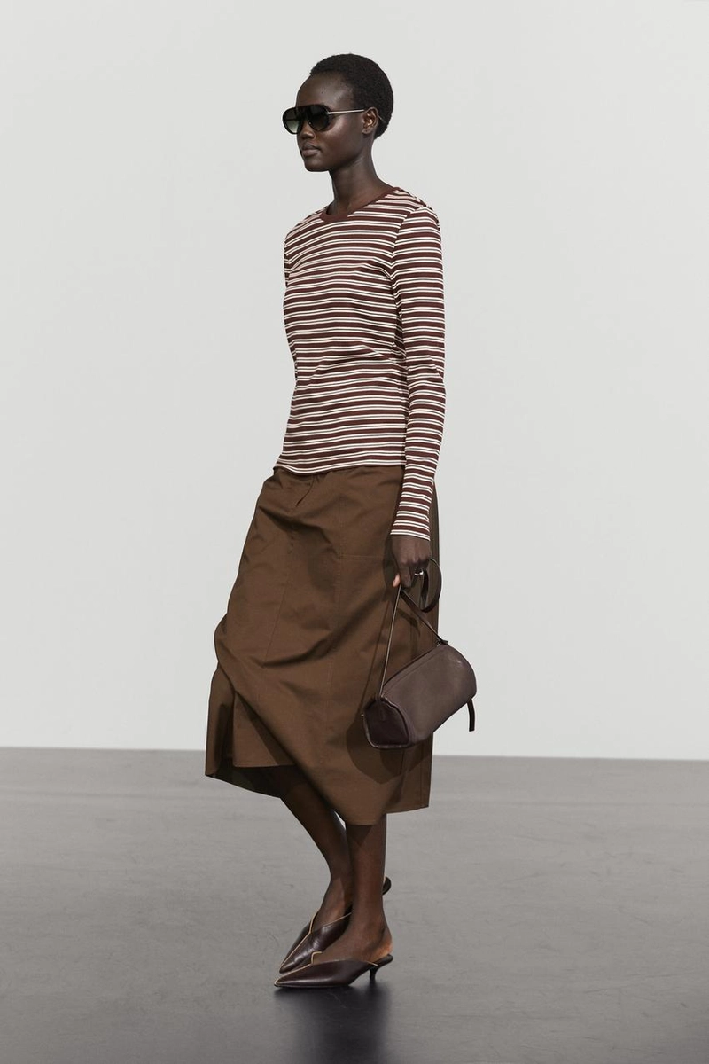 Футболка в полоску из 100% хлопка massimo dutti