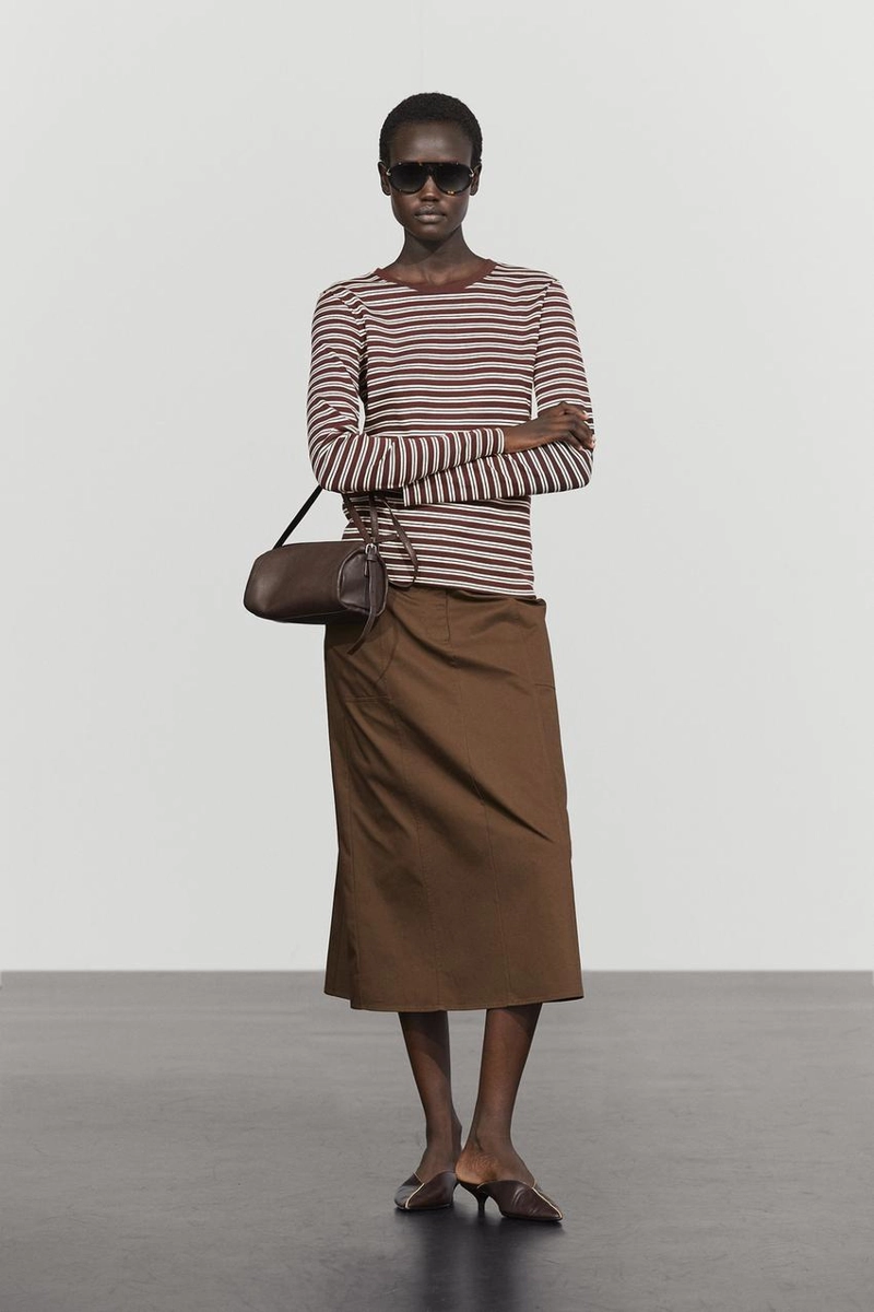 Футболка в полоску из 100% хлопка massimo dutti