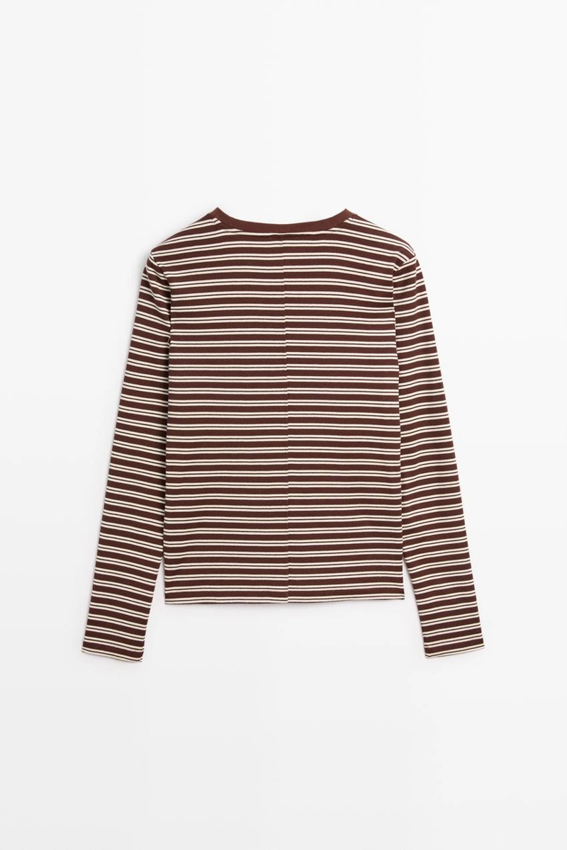 Футболка в полоску из 100% хлопка massimo dutti