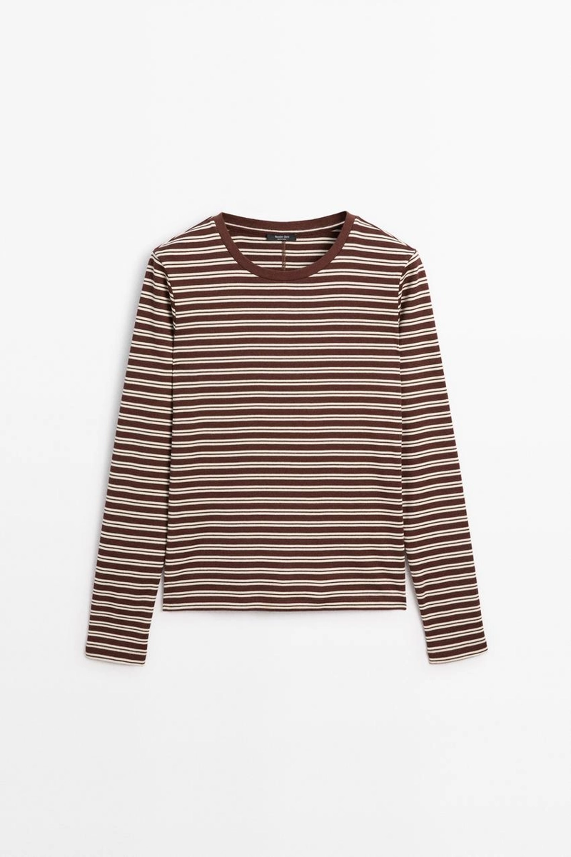 Футболка в полоску из 100% хлопка massimo dutti