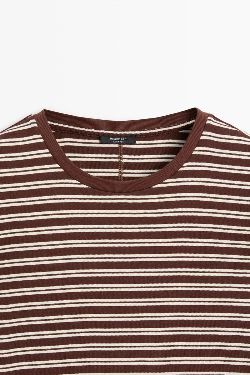 Футболка в полоску из 100% хлопка massimo dutti
