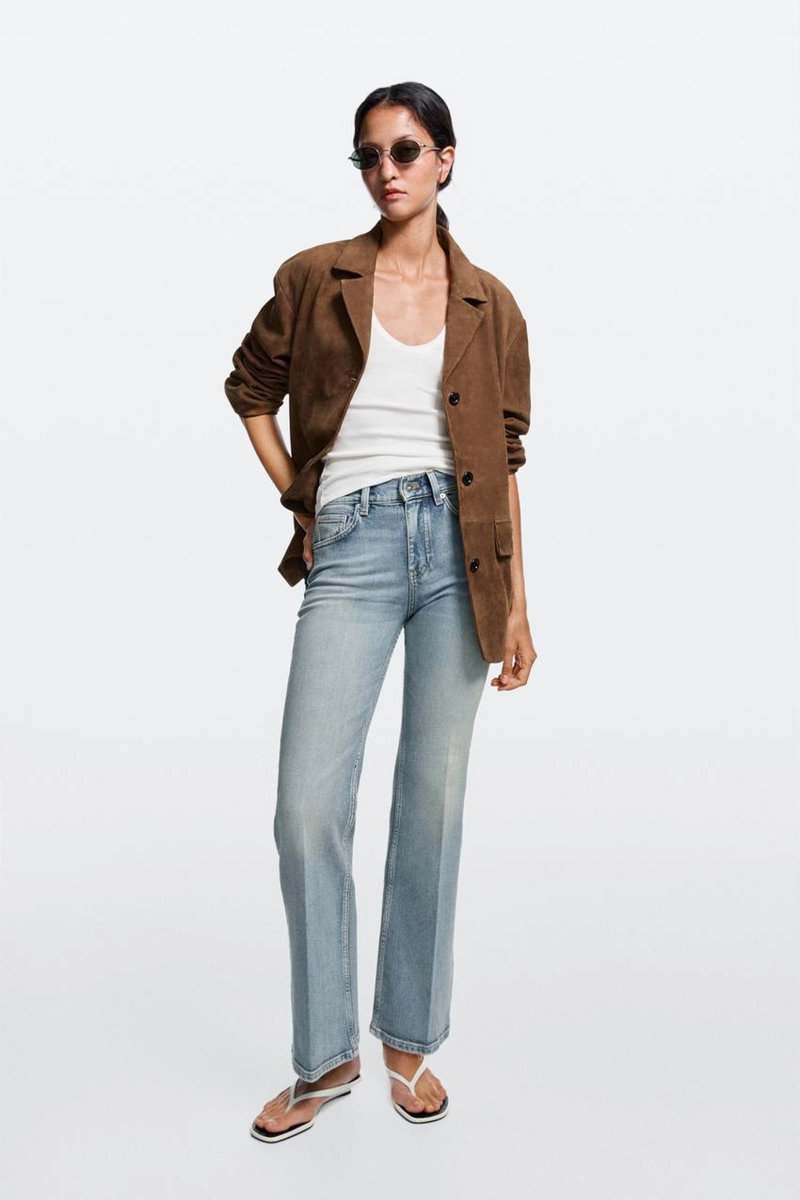 Джинсы massimo dutti с расклешённым кроем и средней посадкой