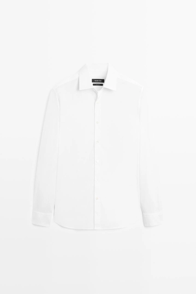 Рубашка slim fit с эластичной тканью