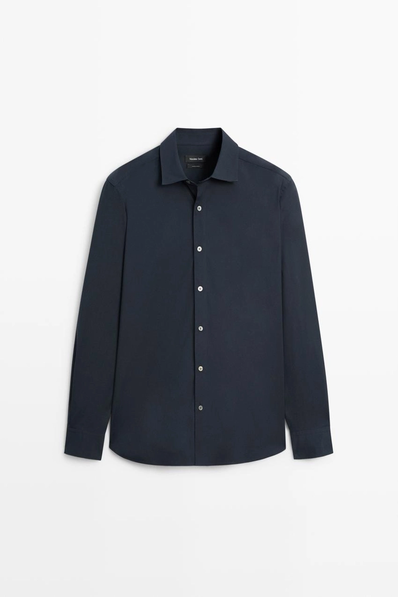 Рубашка slim fit с эластичной тканью