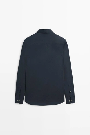 Рубашка slim fit с эластичной тканью- Заказать в России