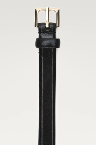 BLACK | 6102/694/800 - Massimo Dutti Ремень из наппы с прямоугольной пряжкой