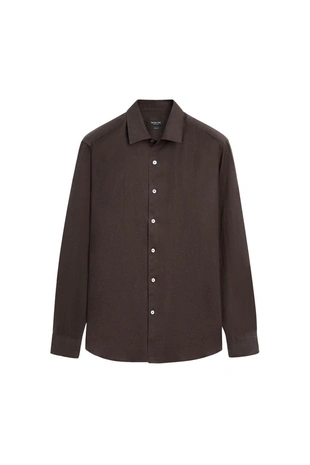 Купить Massimo Dutti Рубашка классического кроя из 100% льна