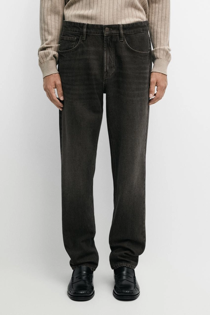 Зауженные джинсы с эффектом варки massimo dutti