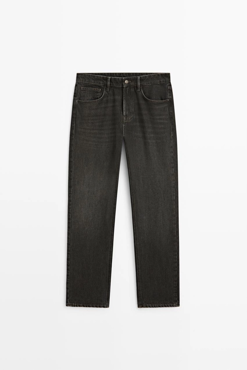 Зауженные джинсы с эффектом варки massimo dutti