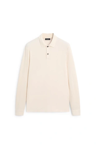 BEIGE | 0842/175/710 - Massimo Dutti Поло из 100% хлопка с микротекстурой