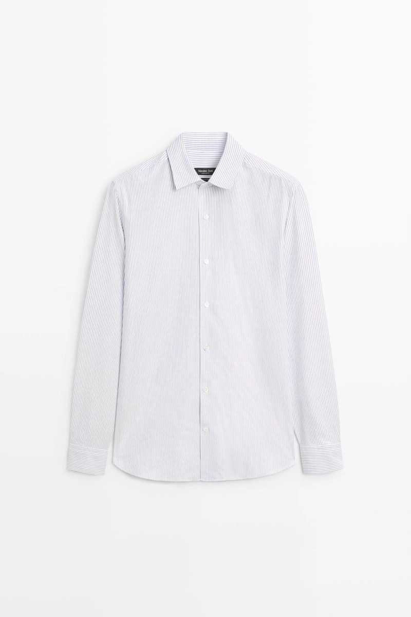 Рубашка в полоску regular fit из хлопка оксфорд