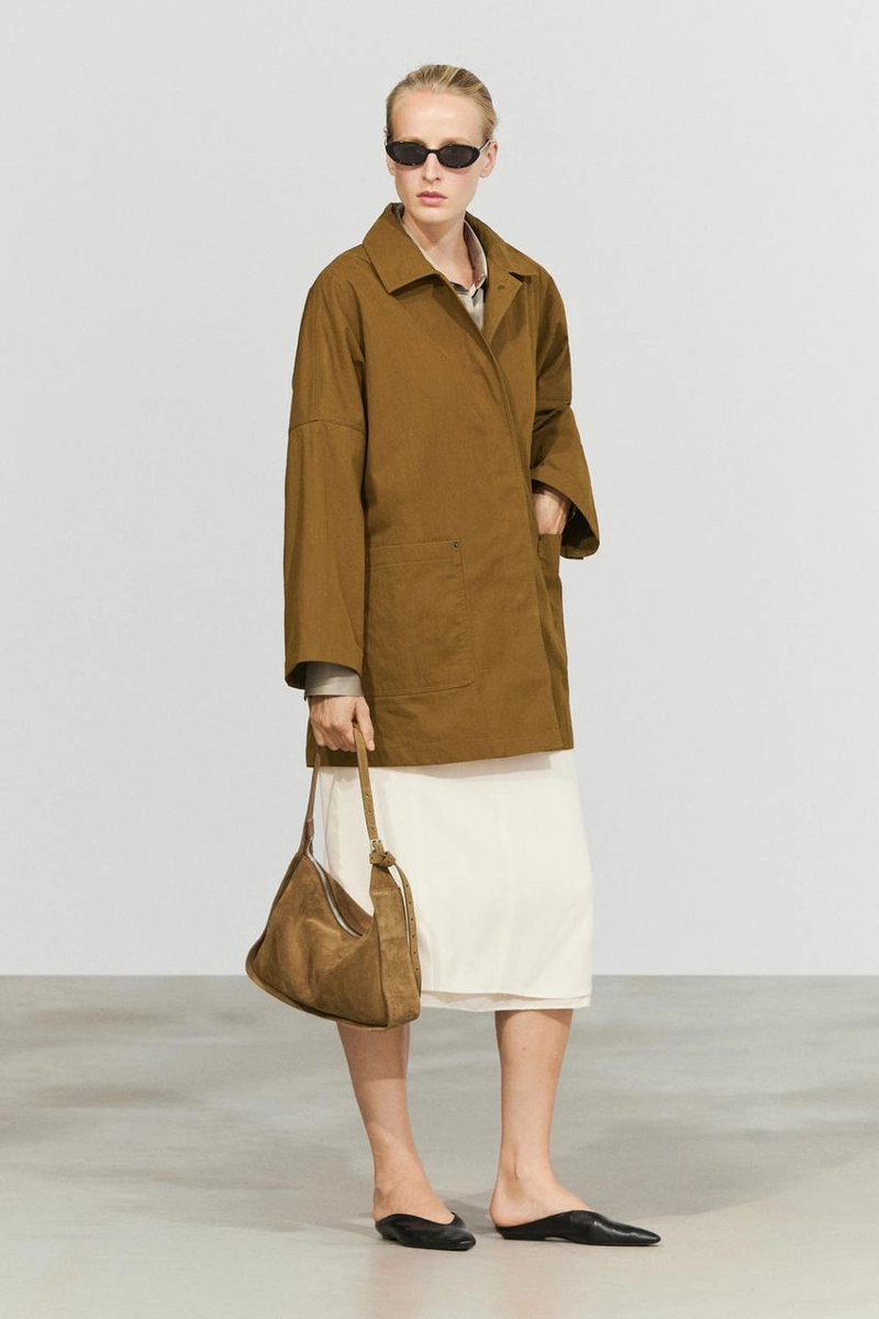 Пальто-накидка с застежкой-планкой massimo dutti