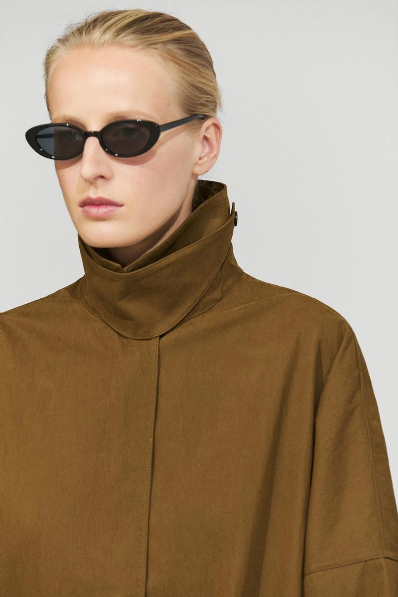 Пальто-накидка с застежкой-планкой massimo dutti