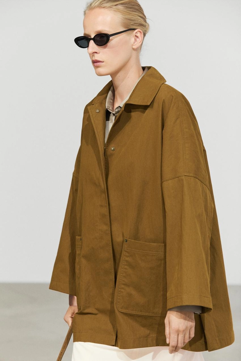 Пальто-накидка с застежкой-планкой massimo dutti