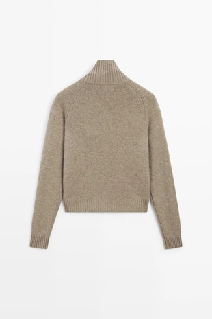 Купить Massimo Dutti Вязаный кардиган на молнии из 100% кашемира