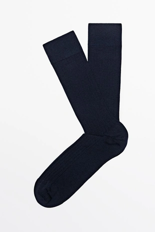NAVY BLUE | 2672/320/401 - Massimo Dutti Гольфы из ребристой ткани