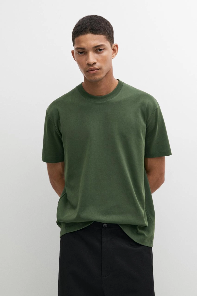 Футболка с короткими рукавами из 100% хлопка massimo dutti