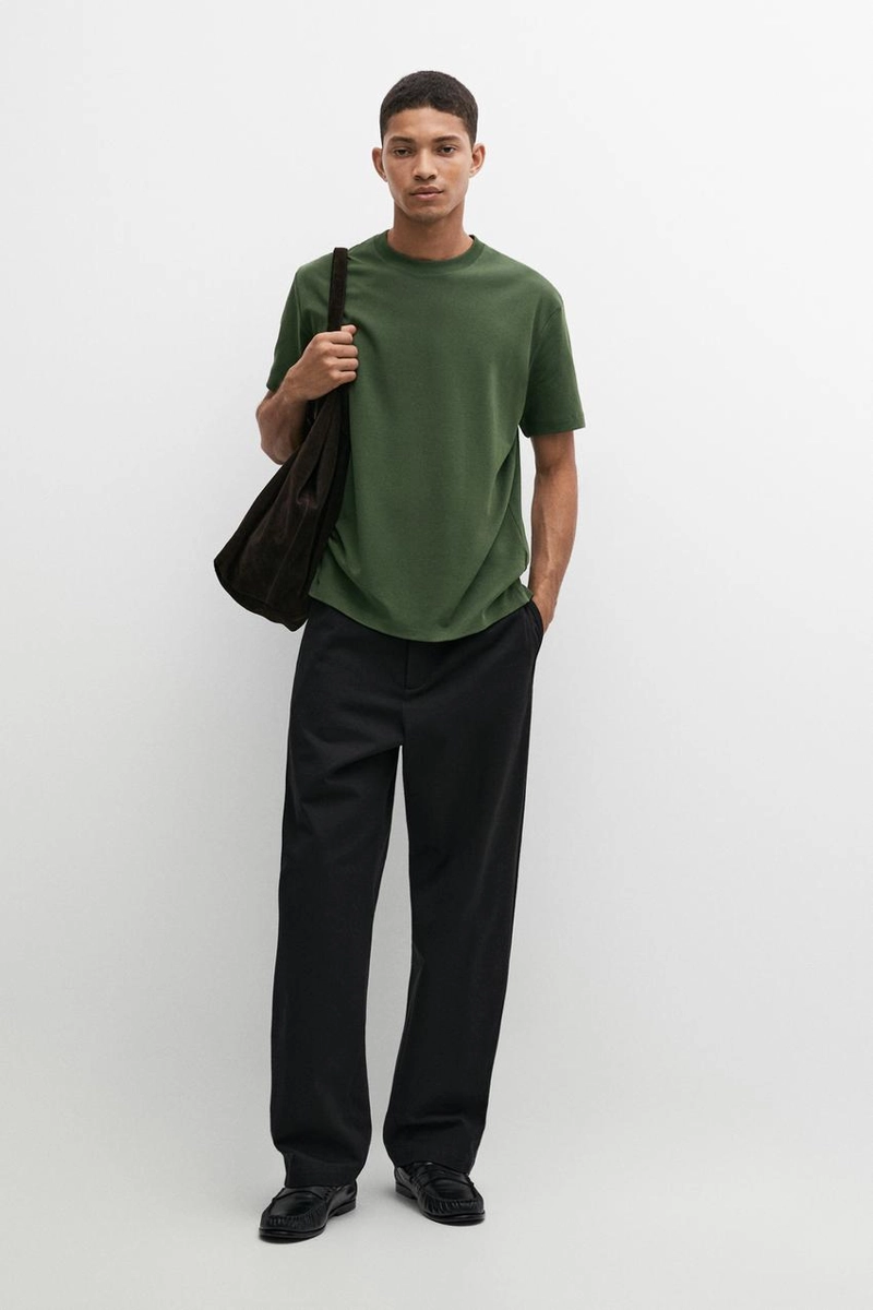 Футболка с короткими рукавами из 100% хлопка massimo dutti