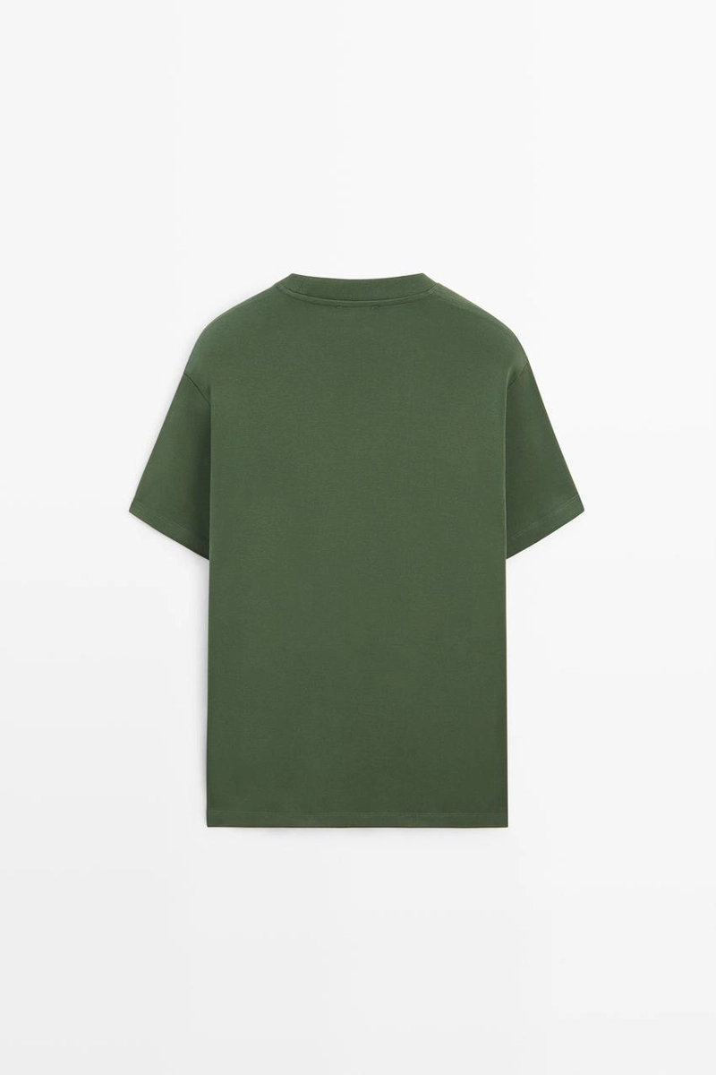 Футболка с короткими рукавами из 100% хлопка massimo dutti