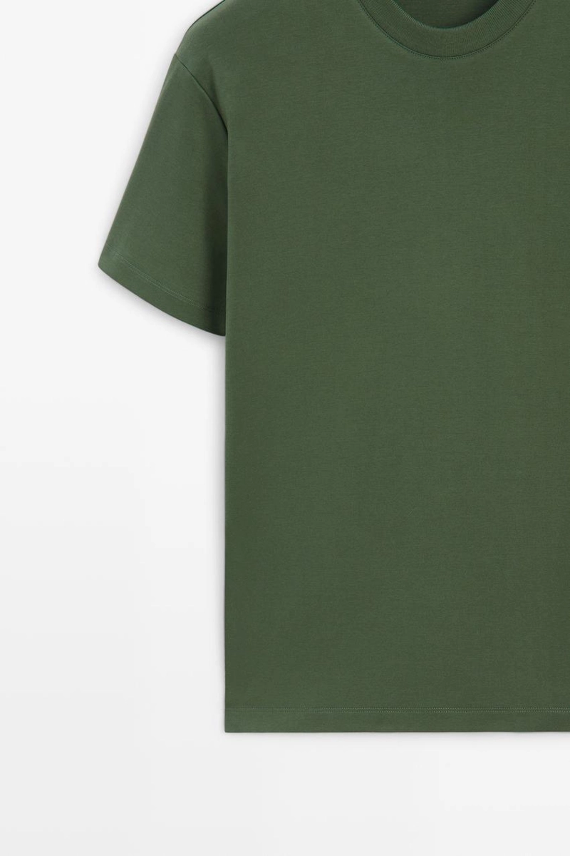 Футболка с короткими рукавами из 100% хлопка massimo dutti