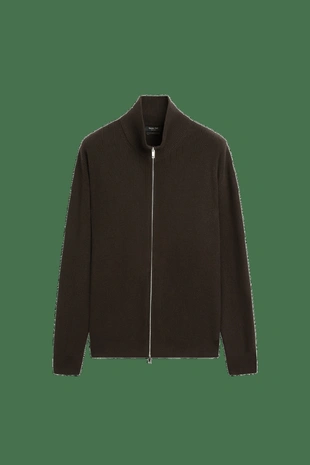 BROWN MARL | 1374/201/724 - Massimo Dutti Кардиган из ребристого трикотажа 100% хлопок