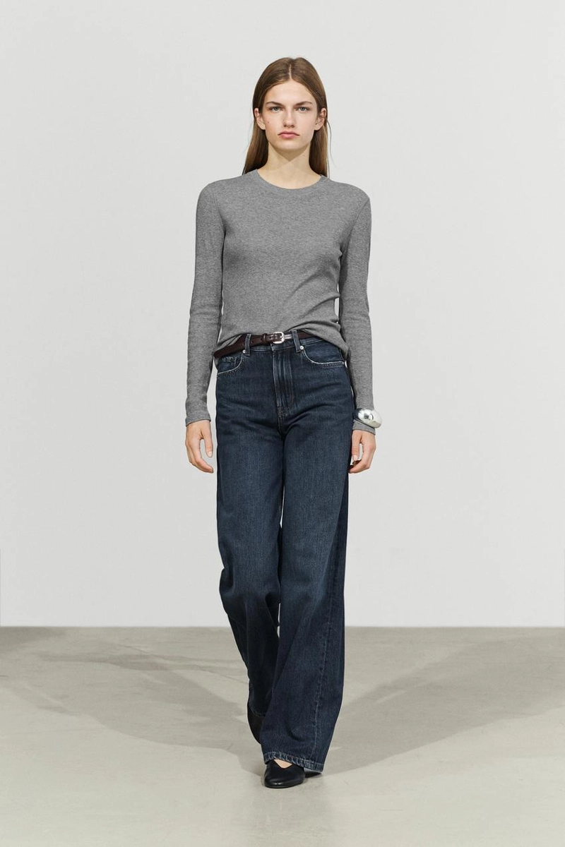 Футболка из трикотажа с хлопком и кашемиром massimo dutti