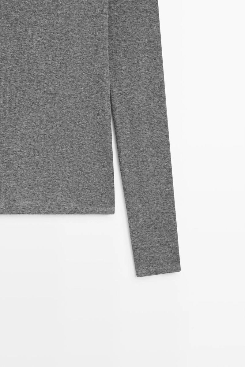 Футболка из трикотажа с хлопком и кашемиром massimo dutti