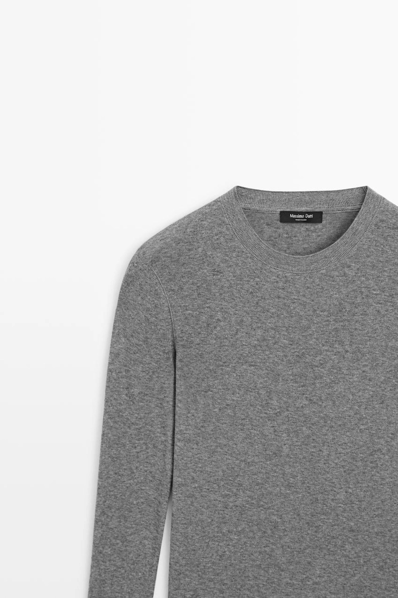 Футболка из трикотажа с хлопком и кашемиром massimo dutti