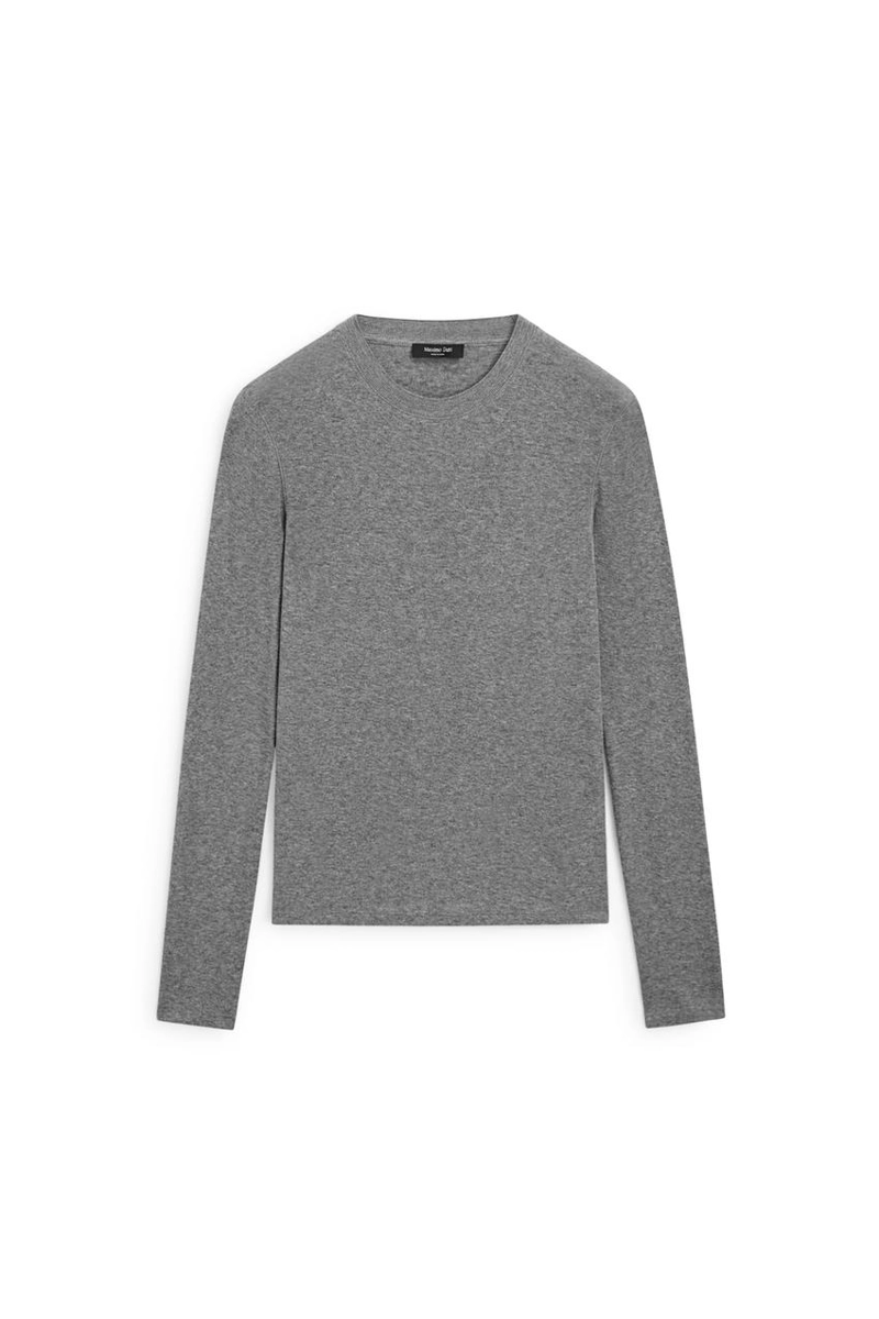 Футболка из трикотажа с хлопком и кашемиром massimo dutti