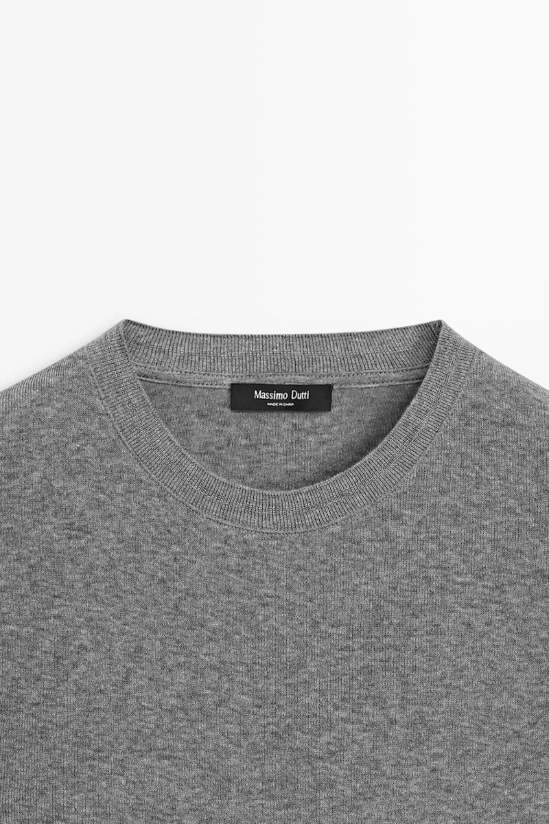Футболка из трикотажа с хлопком и кашемиром massimo dutti