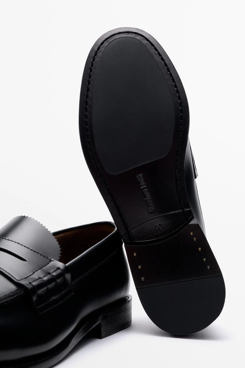 Кожаные лоферы с монетницей massimo dutti