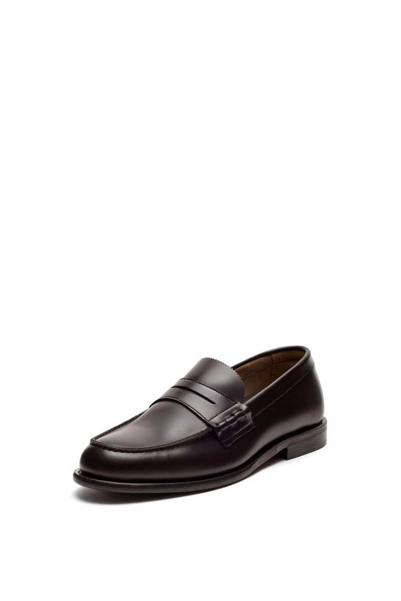 Кожаные мокасины с ремешком massimo dutti