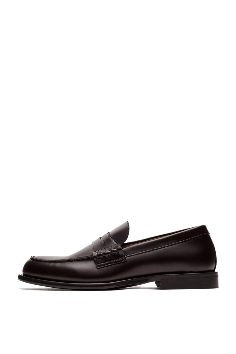 Кожаные мокасины с ремешком massimo dutti