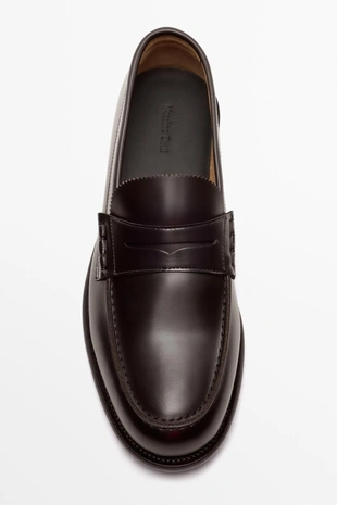 Кожаные мокасины с ремешком massimo dutti- Заказать в России