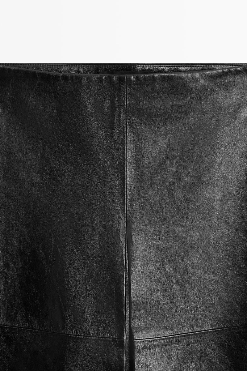Короткая юбка из кожи наппа
