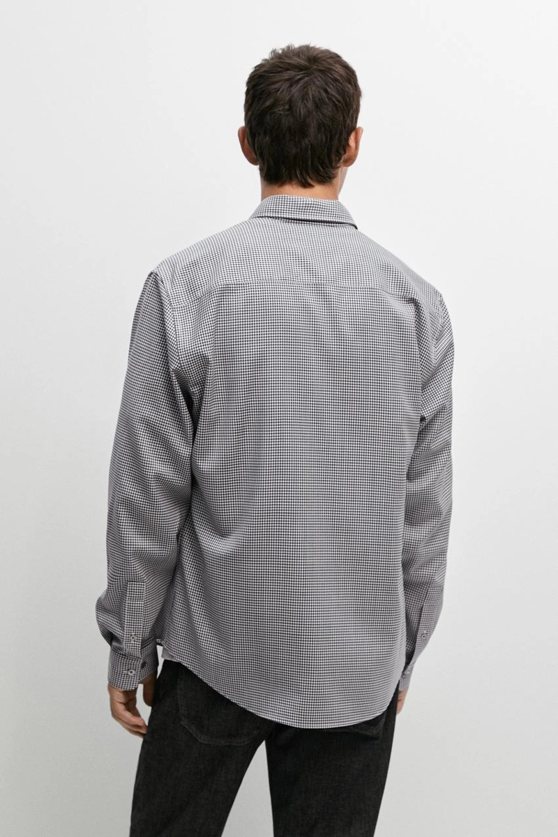 Рубашка в клетку из 100% шерсти regular fit