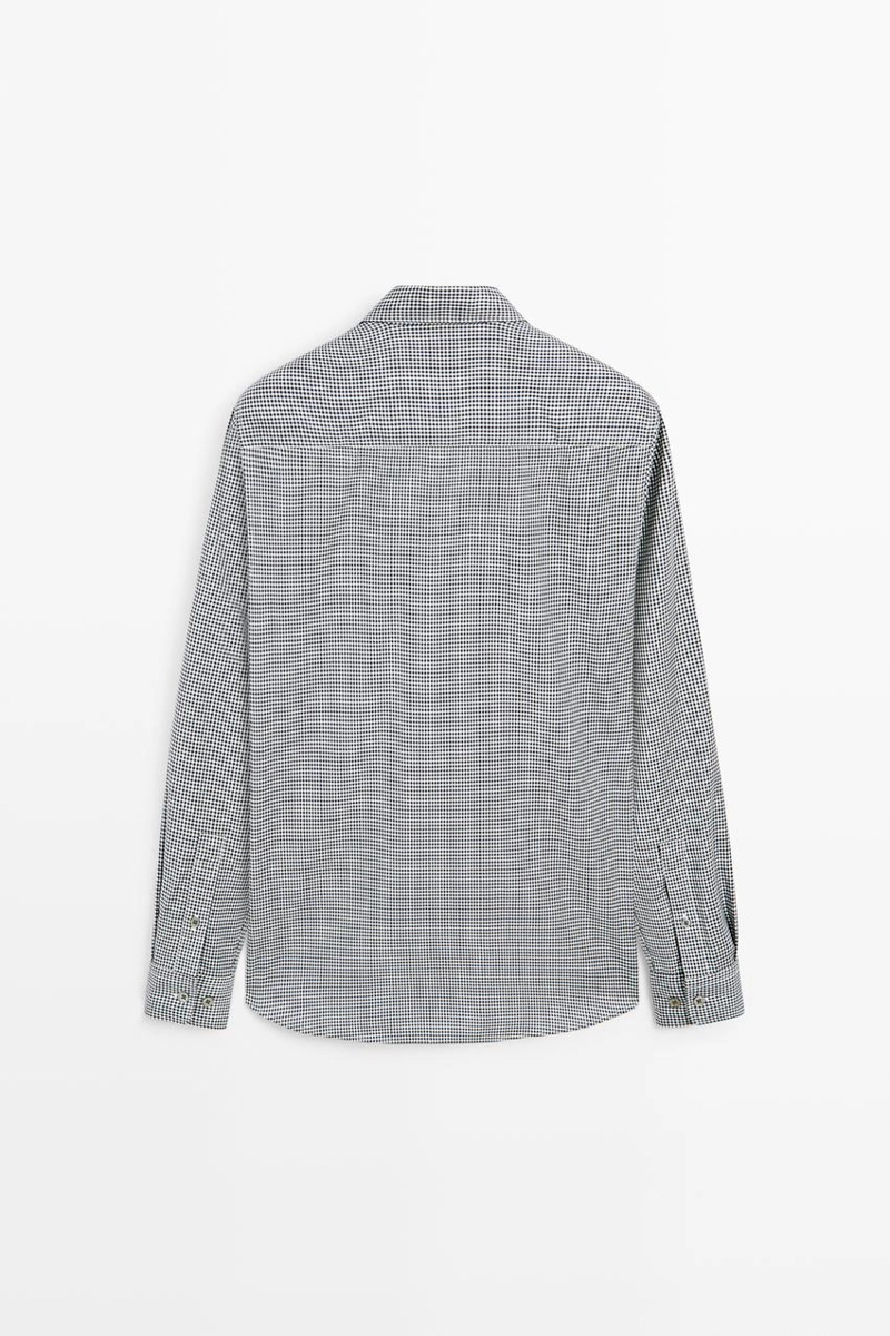 Рубашка в клетку из 100% шерсти regular fit