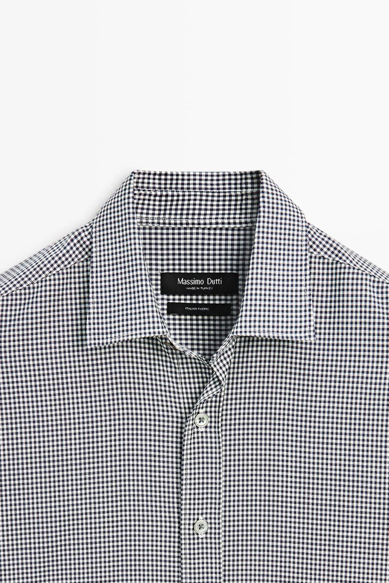 Рубашка в клетку из 100% шерсти regular fit