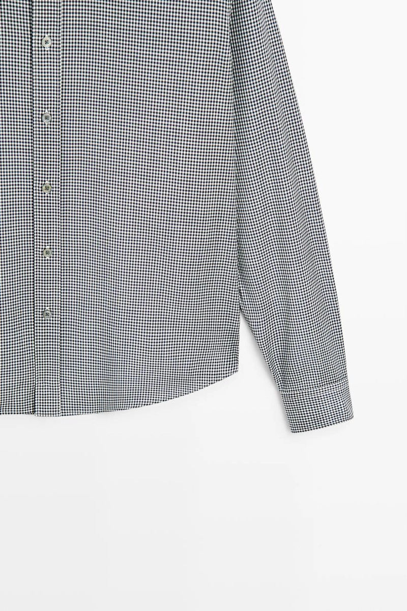 Рубашка в клетку из 100% шерсти regular fit