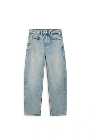 Mid-waist barrel fit jeans- Заказать в России